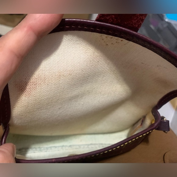 Dooney & Bourke Burgundy Signature
Leather & Canvas Flap Wristlet - Picture 6 of 8